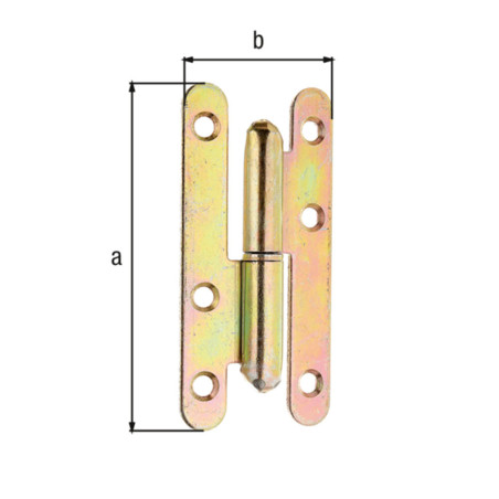 Paumelle universelle Paris droite 95 x 45 x 2,5mm galvanisé bichromaté - Alberts