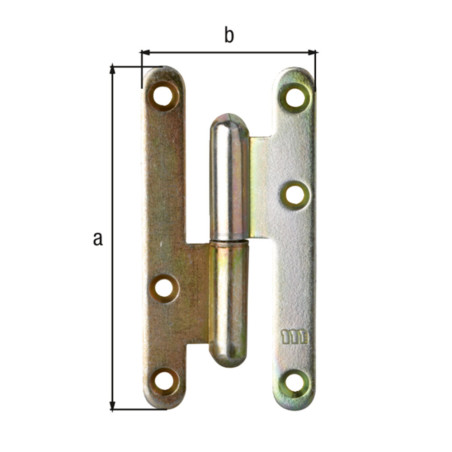 Paumelle universelle Paris droite 110 x 55 x 3mm galvanisé bichromaté - Alberts