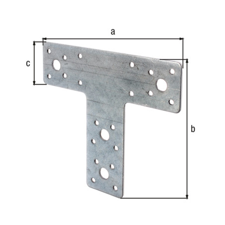 Platine d'assemblage en T 160 x 142 x 45mm galvanisé - Alberts