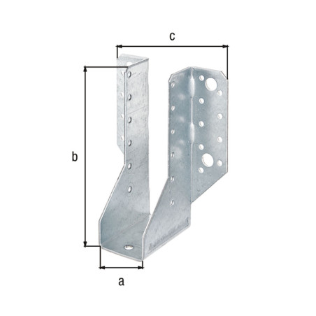 Support U ailes extérieures 40 x 140mm galvanisé - Alberts