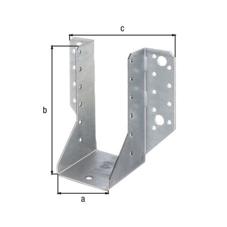 Support U ailes extérieures 60 x 130mm galvanisé - Alberts