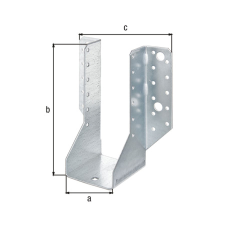 Support U ailes extérieures 64 x 158mm galvanisé - Alberts