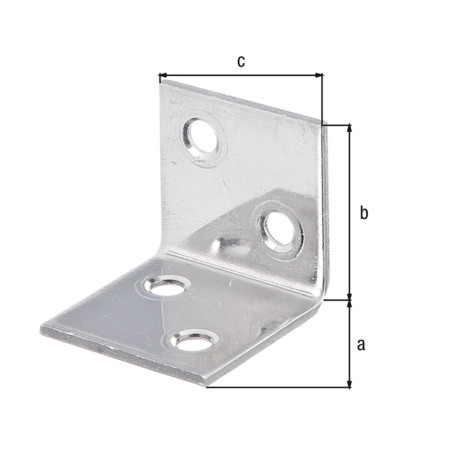 Équerre large côtés égaux 30 x 30 x 30mm inox - Alberts