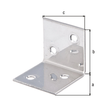 Équerre large côtés égaux 40 x 40 x 40mm inox - Alberts