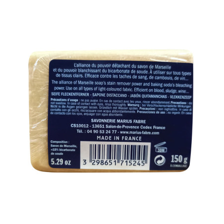 Savon détachant blanc au bicarbonate de soude Marius Fabre 150g