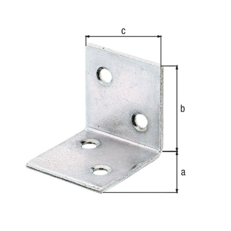 Boite 100 équerres larges côtés égaux 30 x 30 x 30mm galvanisé bichromaté - Alberts