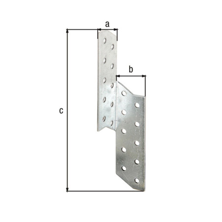 Boite 25 équerres renvoyées droite 32 x 32 x 170mm galvanisé - Alberts