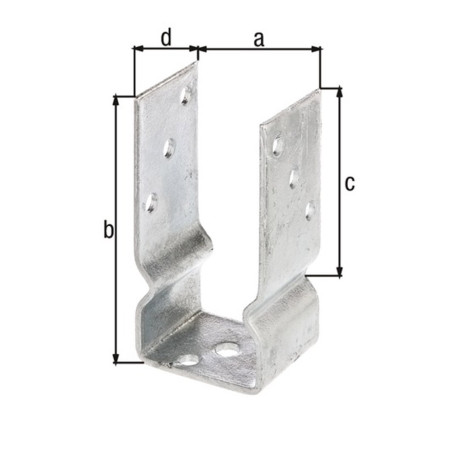 Ancre de poteau en U 71 x 150mm galvanisé - Alberts