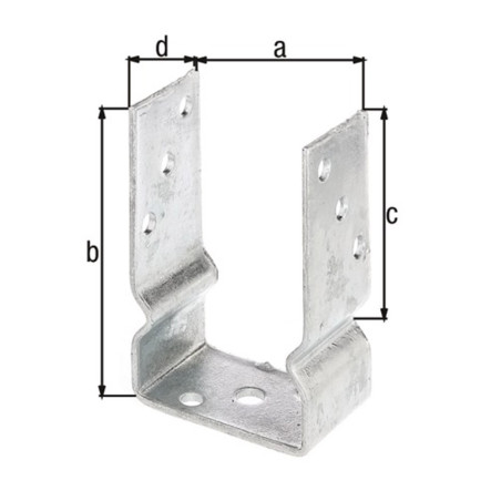 Ancre de poteau en U 91 x 150mm galvanisé - Alberts