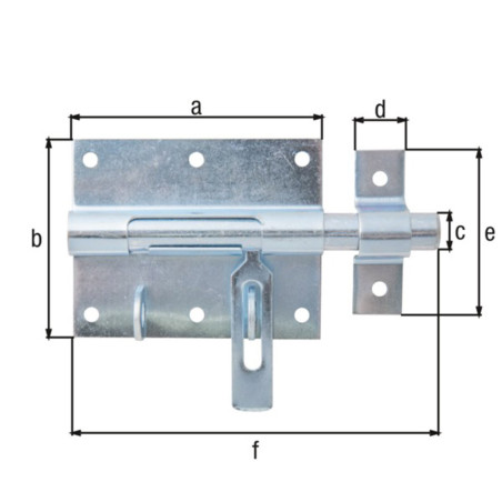 Verrou box cadenas 90 x 130mm zingué - Alberts