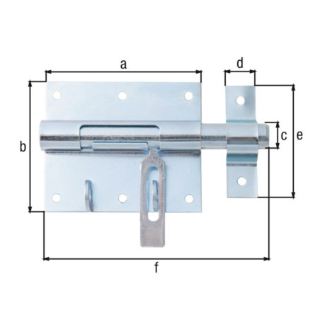 Verrou box cadenas 95 x 135mm zingué - Alberts