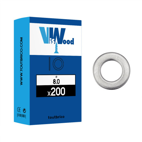 Boite 200 rondelles Ø 8mm type Z zingué - Viswood