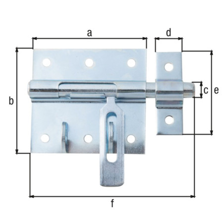 Verrou box cadenas 70 x 100mm zingué - Alberts