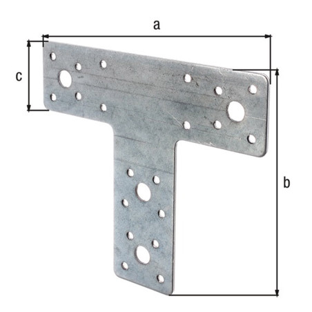 Boite 20 platines d'assemblage en T 160 x 142 x 45mm galvanisé - Alberts