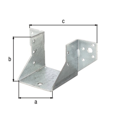 Boite 25 supports U ailes extérieures 64 x 65mm galvanisé - Alberts