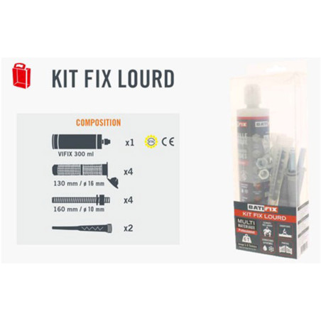 Kit scellement chimique fixation lourde en boite - Batifix