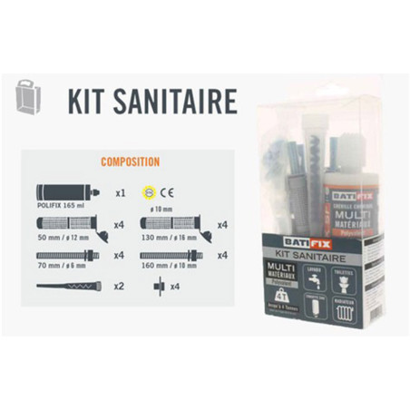 Kit scellement chimique sanitaire en boite - Batifix