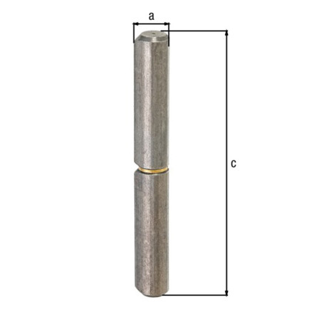 Paumelle à souder en 2 parties acier 8cm Ø12 - Alberts