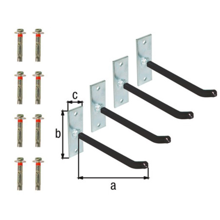 Assortiment supports de jantes en acier 20 x 12 x 4cm - Alberts