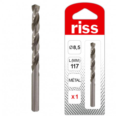 Foret à métaux - RISS - Ø 8,8 mm - taillé meulé - HSS