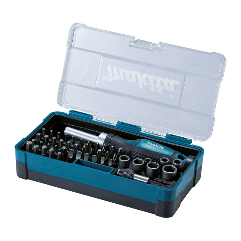 Coffret Fixation Tournevis à cliquet et 46 Accessoires Makita