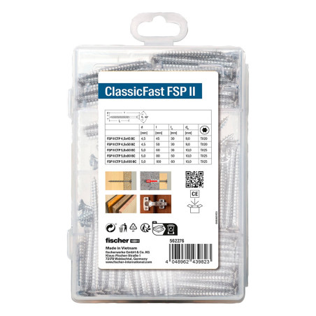 Coffret vis agglo Torx 20-25 ClassicFast 110pcs - Fischer