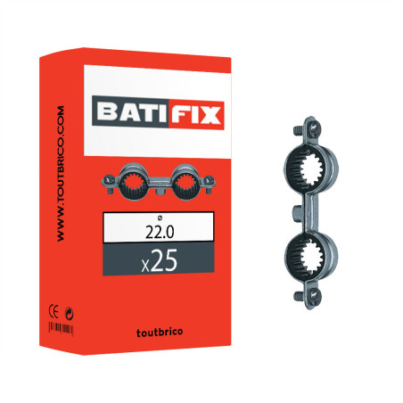 Boite 25 colliers doubles isolés plomberie Ø22mm acier zingué - Batifix