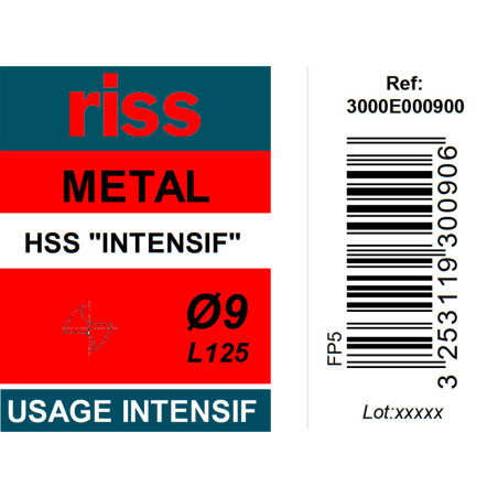 Foret à métaux HSS taillé meulé Ø9mm - Riss