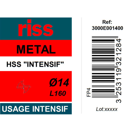 Foret à métaux HSS taillé meulé Ø14mm - Riss