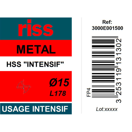 Foret à métaux HSS taillé meulé Ø15mm - Riss