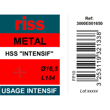 Foret à métaux HSS taillé meulé Ø16,5mm - Riss