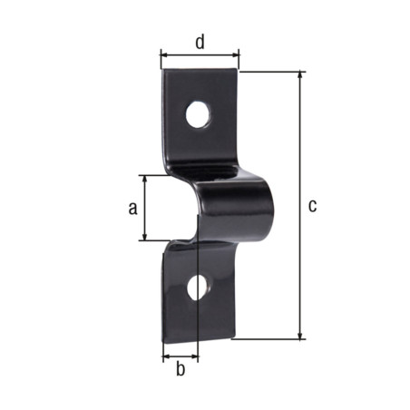 Boite 20 gâches 11 x 16mm acier noir - Alberts