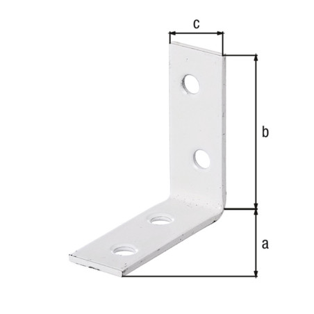 Équerre de chaise blanches 40 x 40 x 15mm phosphaté zinc plastifié - Alberts