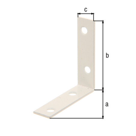 Équerre de chaise blanches 60 x 60 x 16mm phosphaté zinc plastifié - Alberts