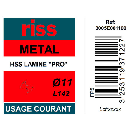 Foret à métaux HSS laminé Pro Ø11mm - Riss