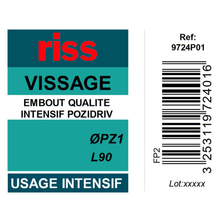 Embout intensif Pozidriv PZ1 90mm - Riss