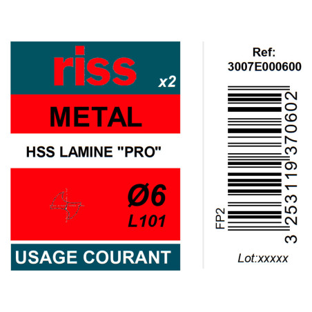 Etui 2 forets à métaux laminé Pro Ø6mm - Riss