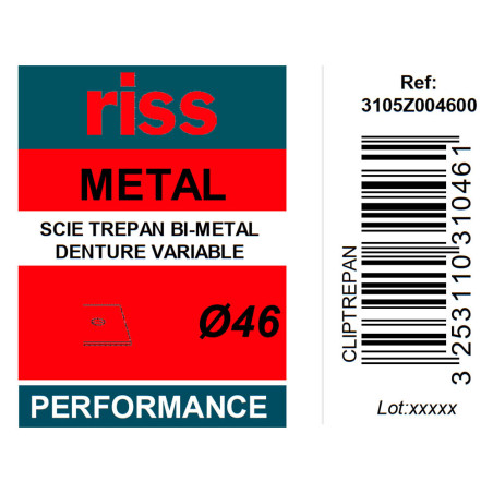 Scie trépan bi-métal denture variable Ø46 x 38mm - Riss