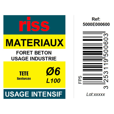 Foret béton industrie qualité Pro Ø6mm - Riss