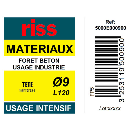 Foret béton industrie qualité Pro Ø9mm - Riss