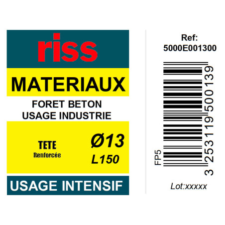 Foret béton industrie qualité Pro Ø13mm - Riss