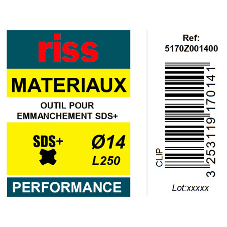 Pic pour emmanchement SDS+ Ø14mm - Riss