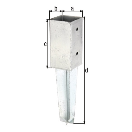 Support pour poteau bois carré 71 x 71mm à sceller - Alberts