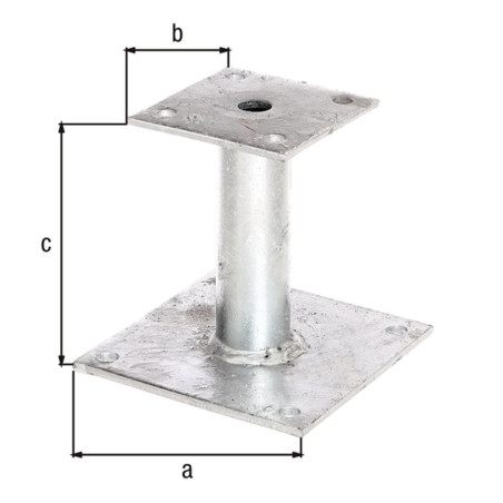 Support pied de poteau Ø42 / 150 x 150mm - Alberts