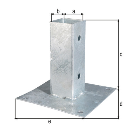 Support de poteau en bois carré 61 x 61mm - Alberts