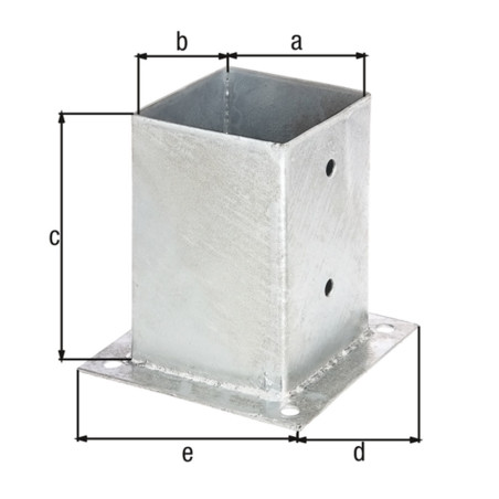 Support de poteau en bois carré 101 x 101mm - Alberts