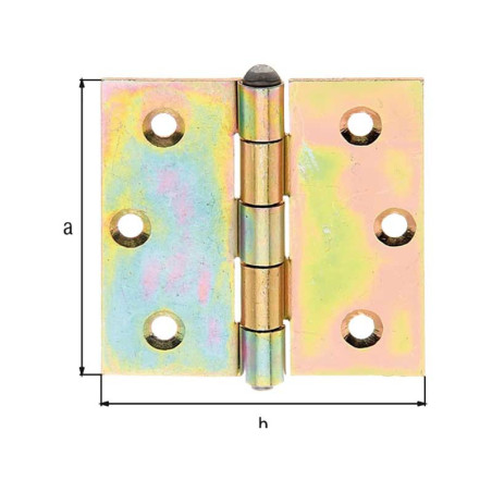 Charnière avec rivet 76 x 76 x 2mm - Alberts