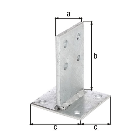 Support pour poteau en T avec traverse à visser 130mm - Alberts