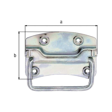 Poignée de malle 104 x 80 x 12mm - Alberts