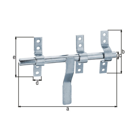 Verrou de box vervelle avec gâche 190mm - Alberts